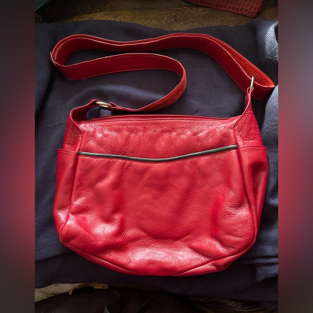 Handmade Cherry-Red Hobo Bag
